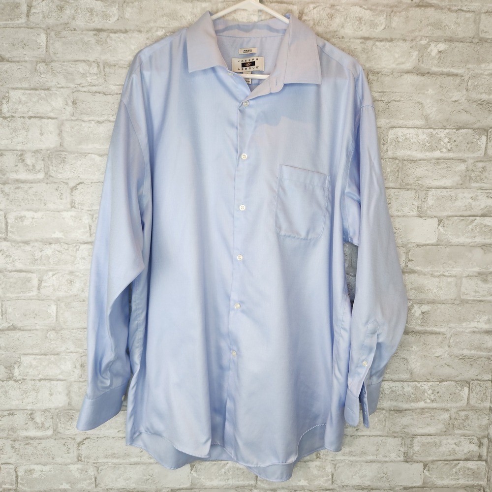 Joseph‎ Abboud Dress Shirt Blue Egyptian Cotton Non-Iron Classic Fit 18 34/35